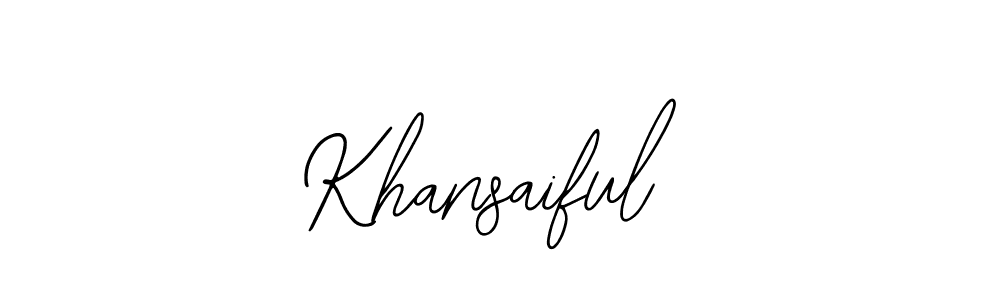 Create a beautiful signature design for name Khansaiful. With this signature (Bearetta-2O07w) fonts, you can make a handwritten signature for free. Khansaiful signature style 12 images and pictures png