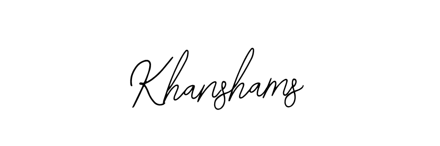 Design your own signature with our free online signature maker. With this signature software, you can create a handwritten (Bearetta-2O07w) signature for name Khanshams. Khanshams signature style 12 images and pictures png