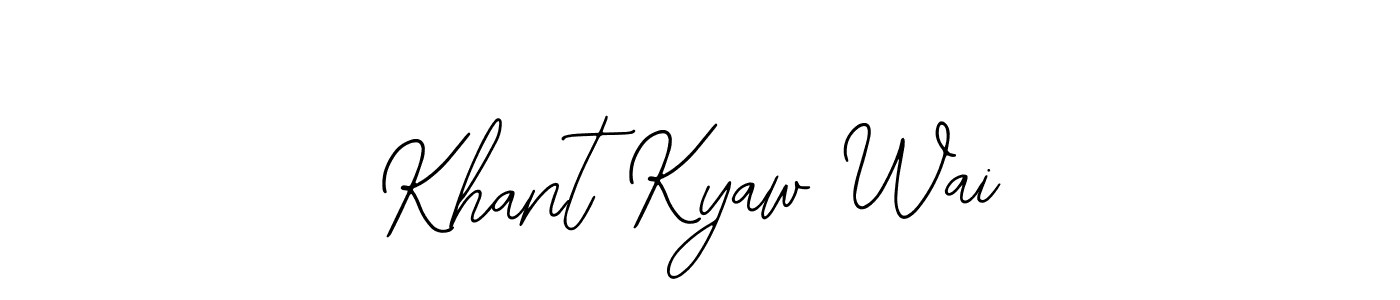 Use a signature maker to create a handwritten signature online. With this signature software, you can design (Bearetta-2O07w) your own signature for name Khant Kyaw Wai. Khant Kyaw Wai signature style 12 images and pictures png