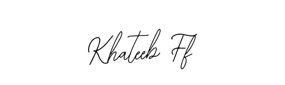 Use a signature maker to create a handwritten signature online. With this signature software, you can design (Bearetta-2O07w) your own signature for name Khateeb Ff. Khateeb Ff signature style 12 images and pictures png