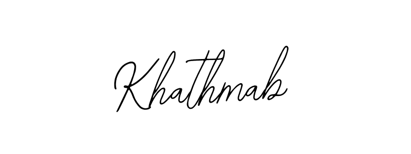 Use a signature maker to create a handwritten signature online. With this signature software, you can design (Bearetta-2O07w) your own signature for name Khathmab. Khathmab signature style 12 images and pictures png