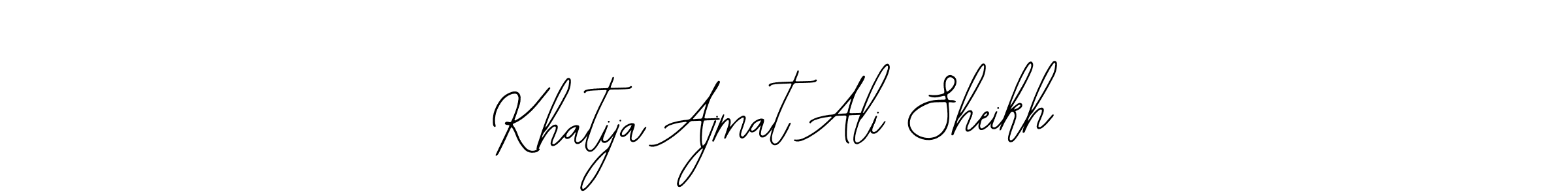 The best way (Bearetta-2O07w) to make a short signature is to pick only two or three words in your name. The name Khatija Ajmat Ali Sheikh include a total of six letters. For converting this name. Khatija Ajmat Ali Sheikh signature style 12 images and pictures png