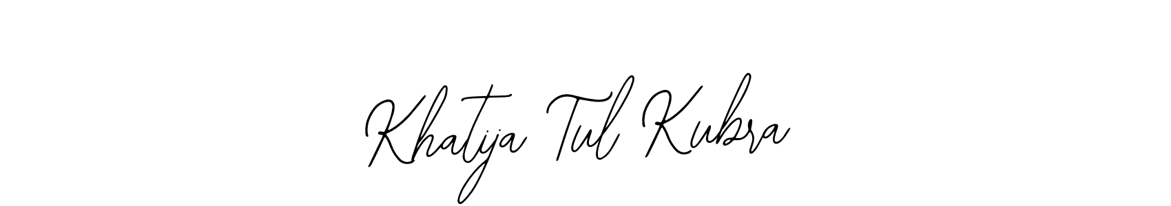 How to make Khatija Tul Kubra name signature. Use Bearetta-2O07w style for creating short signs online. This is the latest handwritten sign. Khatija Tul Kubra signature style 12 images and pictures png