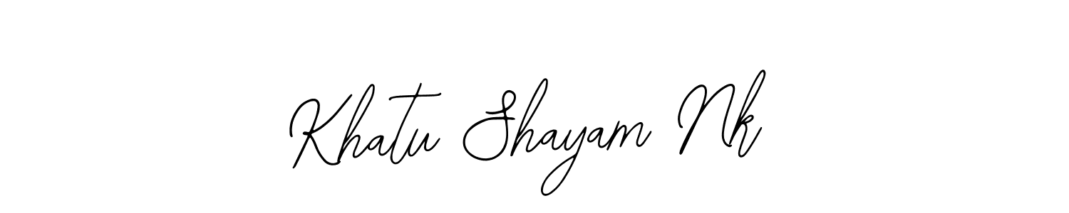 if you are searching for the best signature style for your name Khatu Shayam Nk. so please give up your signature search. here we have designed multiple signature styles  using Bearetta-2O07w. Khatu Shayam Nk signature style 12 images and pictures png