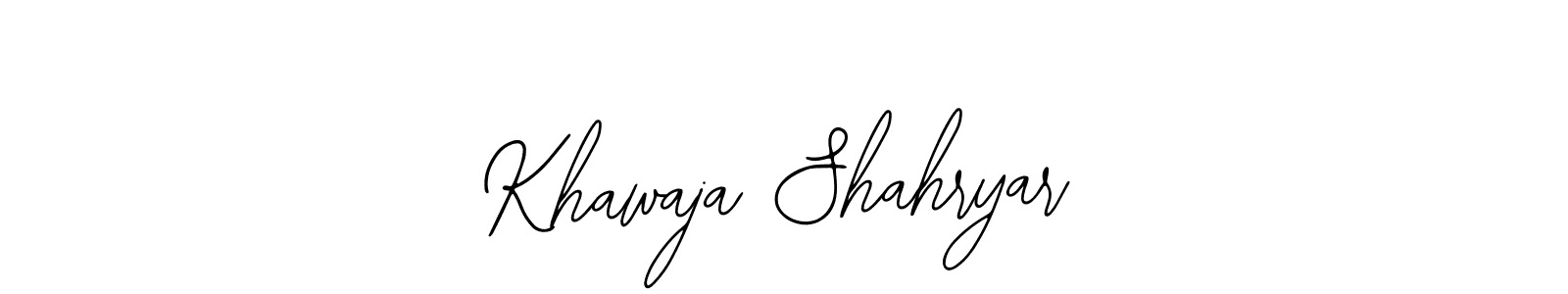 You should practise on your own different ways (Bearetta-2O07w) to write your name (Khawaja Shahryar) in signature. don't let someone else do it for you. Khawaja Shahryar signature style 12 images and pictures png