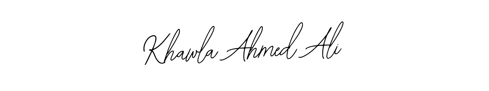 How to make Khawla Ahmed Ali name signature. Use Bearetta-2O07w style for creating short signs online. This is the latest handwritten sign. Khawla Ahmed Ali signature style 12 images and pictures png