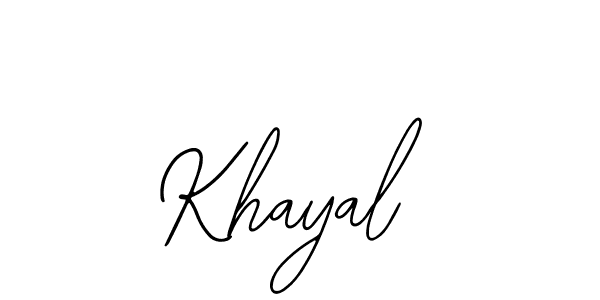 Design your own signature with our free online signature maker. With this signature software, you can create a handwritten (Bearetta-2O07w) signature for name Khayal. Khayal signature style 12 images and pictures png