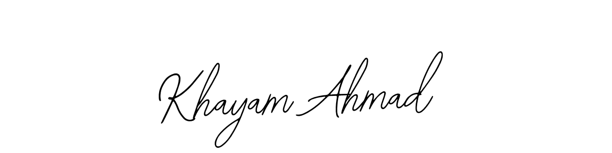 Also You can easily find your signature by using the search form. We will create Khayam Ahmad name handwritten signature images for you free of cost using Bearetta-2O07w sign style. Khayam Ahmad signature style 12 images and pictures png