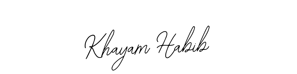 The best way (Bearetta-2O07w) to make a short signature is to pick only two or three words in your name. The name Khayam Habib include a total of six letters. For converting this name. Khayam Habib signature style 12 images and pictures png