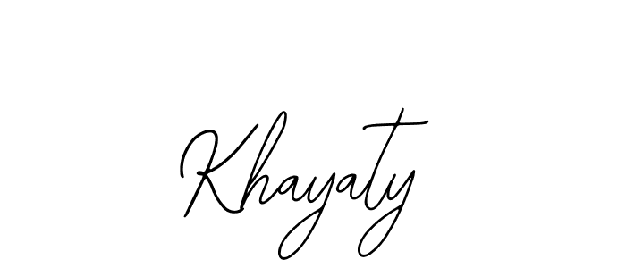 How to make Khayaty name signature. Use Bearetta-2O07w style for creating short signs online. This is the latest handwritten sign. Khayaty signature style 12 images and pictures png