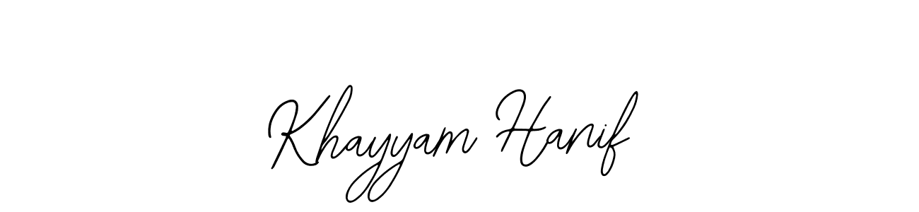 You should practise on your own different ways (Bearetta-2O07w) to write your name (Khayyam Hanif) in signature. don't let someone else do it for you. Khayyam Hanif signature style 12 images and pictures png