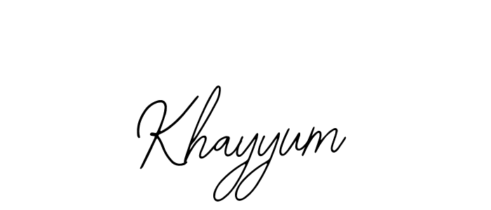 Use a signature maker to create a handwritten signature online. With this signature software, you can design (Bearetta-2O07w) your own signature for name Khayyum. Khayyum signature style 12 images and pictures png