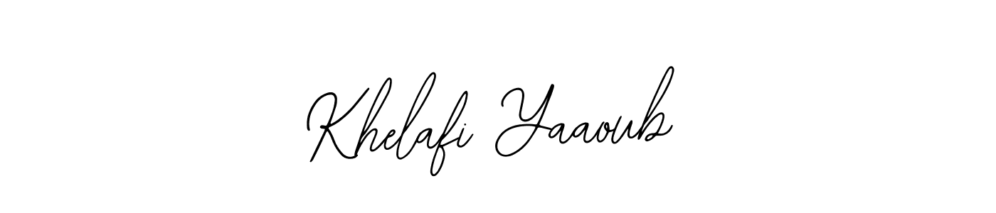 The best way (Bearetta-2O07w) to make a short signature is to pick only two or three words in your name. The name Khelafi Yaaoub include a total of six letters. For converting this name. Khelafi Yaaoub signature style 12 images and pictures png