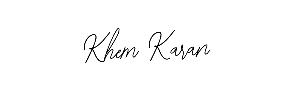 Make a beautiful signature design for name Khem Karan. With this signature (Bearetta-2O07w) style, you can create a handwritten signature for free. Khem Karan signature style 12 images and pictures png