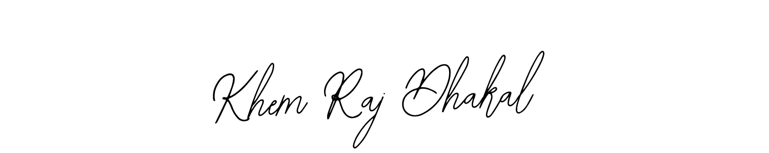 How to make Khem Raj Dhakal name signature. Use Bearetta-2O07w style for creating short signs online. This is the latest handwritten sign. Khem Raj Dhakal signature style 12 images and pictures png