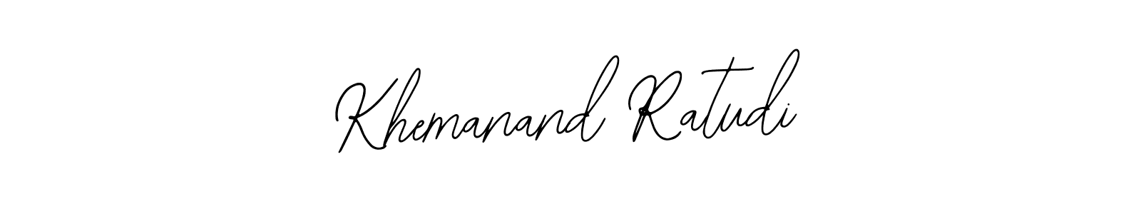The best way (Bearetta-2O07w) to make a short signature is to pick only two or three words in your name. The name Khemanand Ratudi include a total of six letters. For converting this name. Khemanand Ratudi signature style 12 images and pictures png