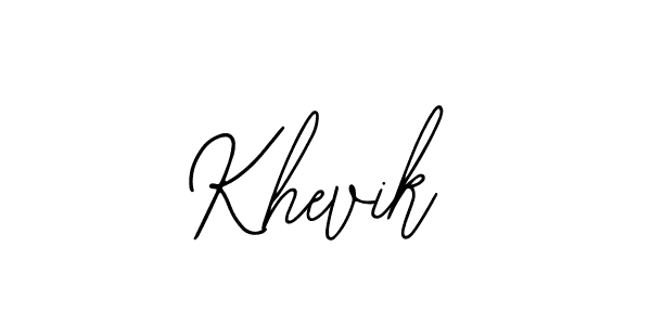 The best way (Bearetta-2O07w) to make a short signature is to pick only two or three words in your name. The name Khevik include a total of six letters. For converting this name. Khevik signature style 12 images and pictures png