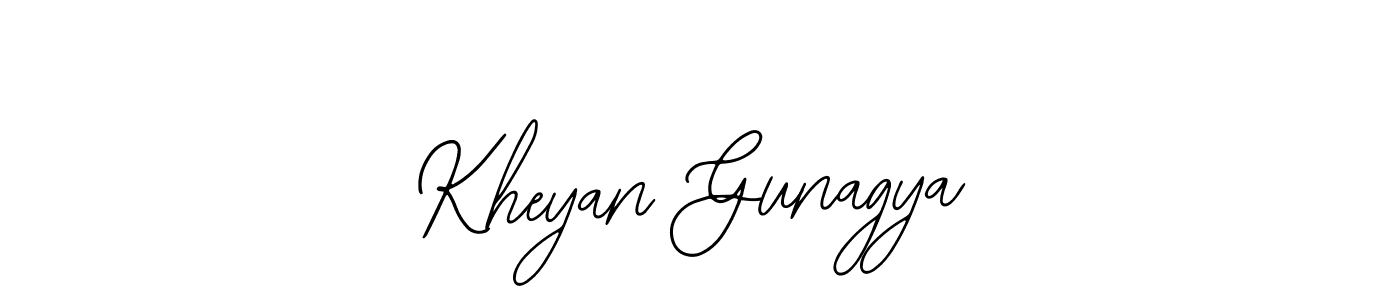 How to make Kheyan Gunagya name signature. Use Bearetta-2O07w style for creating short signs online. This is the latest handwritten sign. Kheyan Gunagya signature style 12 images and pictures png