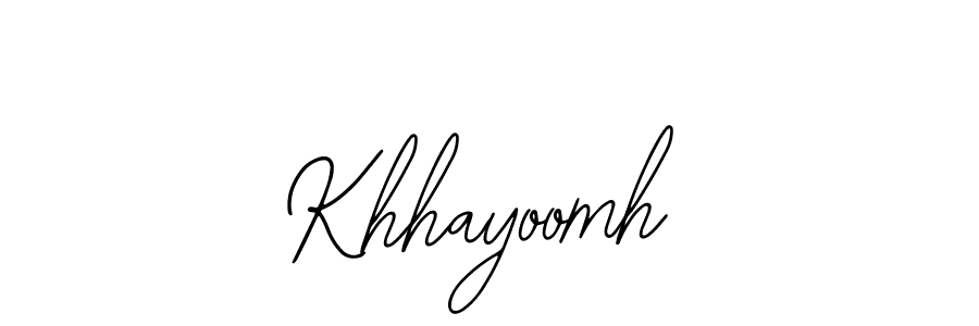 The best way (Bearetta-2O07w) to make a short signature is to pick only two or three words in your name. The name Khhayoomh include a total of six letters. For converting this name. Khhayoomh signature style 12 images and pictures png