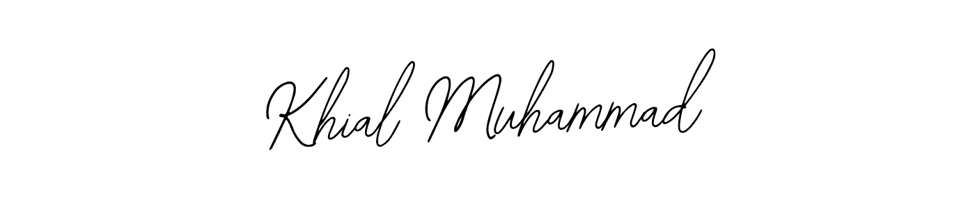 Bearetta-2O07w is a professional signature style that is perfect for those who want to add a touch of class to their signature. It is also a great choice for those who want to make their signature more unique. Get Khial Muhammad name to fancy signature for free. Khial Muhammad signature style 12 images and pictures png