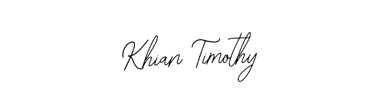 Use a signature maker to create a handwritten signature online. With this signature software, you can design (Bearetta-2O07w) your own signature for name Khian Timothy. Khian Timothy signature style 12 images and pictures png