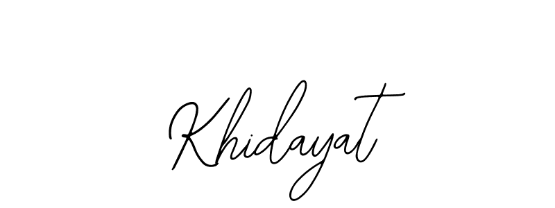 The best way (Bearetta-2O07w) to make a short signature is to pick only two or three words in your name. The name Khidayat include a total of six letters. For converting this name. Khidayat signature style 12 images and pictures png