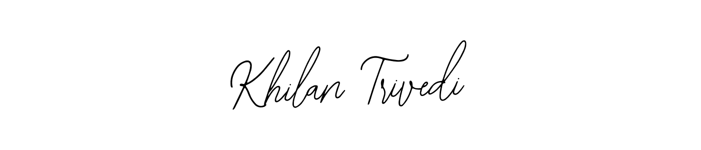 How to Draw Khilan Trivedi signature style? Bearetta-2O07w is a latest design signature styles for name Khilan Trivedi. Khilan Trivedi signature style 12 images and pictures png