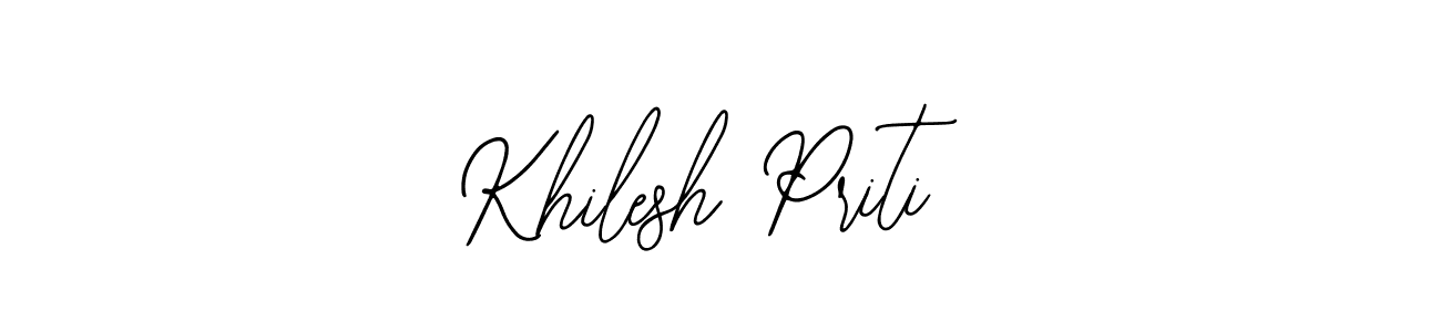 Also You can easily find your signature by using the search form. We will create Khilesh Priti name handwritten signature images for you free of cost using Bearetta-2O07w sign style. Khilesh Priti signature style 12 images and pictures png