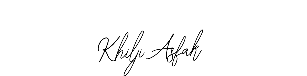 Bearetta-2O07w is a professional signature style that is perfect for those who want to add a touch of class to their signature. It is also a great choice for those who want to make their signature more unique. Get Khilji Asfak name to fancy signature for free. Khilji Asfak signature style 12 images and pictures png
