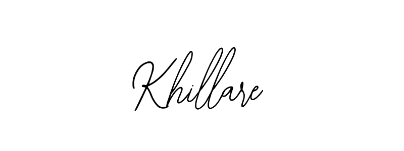 Design your own signature with our free online signature maker. With this signature software, you can create a handwritten (Bearetta-2O07w) signature for name Khillare. Khillare signature style 12 images and pictures png