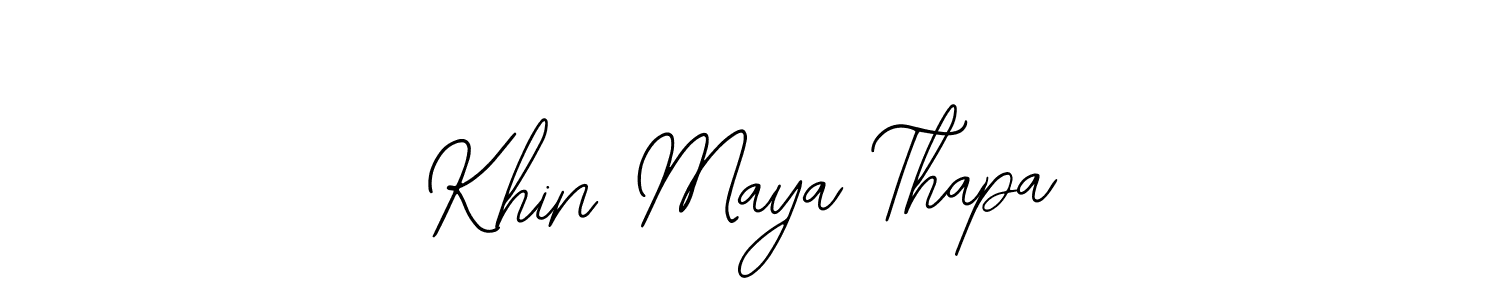 Use a signature maker to create a handwritten signature online. With this signature software, you can design (Bearetta-2O07w) your own signature for name Khin Maya Thapa. Khin Maya Thapa signature style 12 images and pictures png