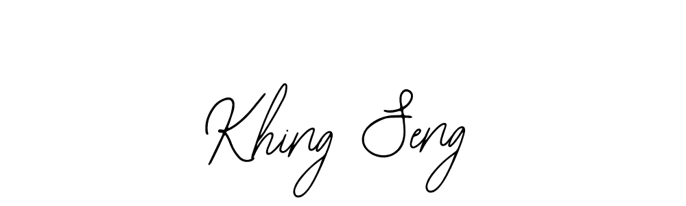 Use a signature maker to create a handwritten signature online. With this signature software, you can design (Bearetta-2O07w) your own signature for name Khing Seng. Khing Seng signature style 12 images and pictures png