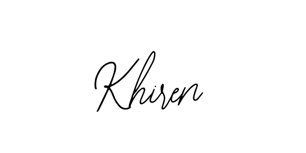 Use a signature maker to create a handwritten signature online. With this signature software, you can design (Bearetta-2O07w) your own signature for name Khiren. Khiren signature style 12 images and pictures png