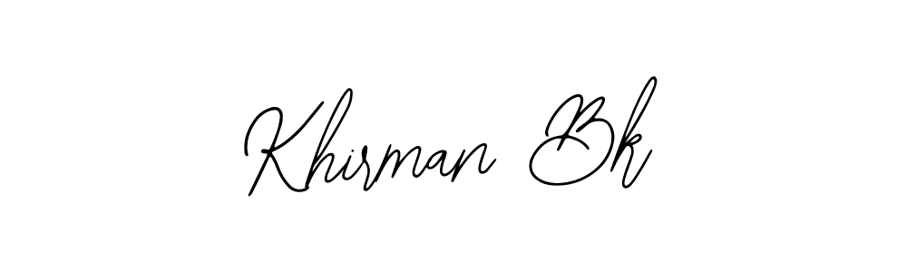 Also You can easily find your signature by using the search form. We will create Khirman Bk name handwritten signature images for you free of cost using Bearetta-2O07w sign style. Khirman Bk signature style 12 images and pictures png