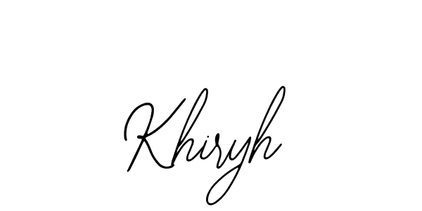 How to Draw Khiryh signature style? Bearetta-2O07w is a latest design signature styles for name Khiryh. Khiryh signature style 12 images and pictures png