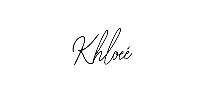 How to make Khloeé name signature. Use Bearetta-2O07w style for creating short signs online. This is the latest handwritten sign. Khloeé signature style 12 images and pictures png