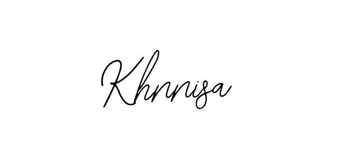 The best way (Bearetta-2O07w) to make a short signature is to pick only two or three words in your name. The name Khnnisa include a total of six letters. For converting this name. Khnnisa signature style 12 images and pictures png