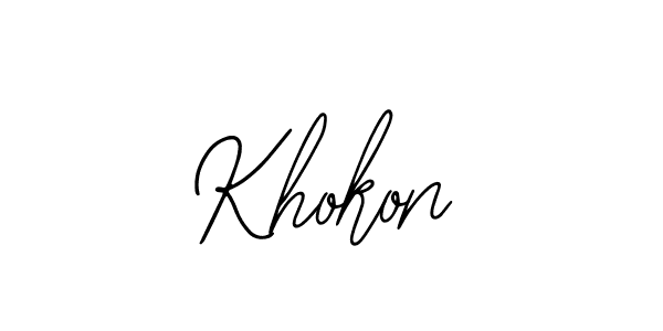 Also You can easily find your signature by using the search form. We will create Khokon name handwritten signature images for you free of cost using Bearetta-2O07w sign style. Khokon signature style 12 images and pictures png