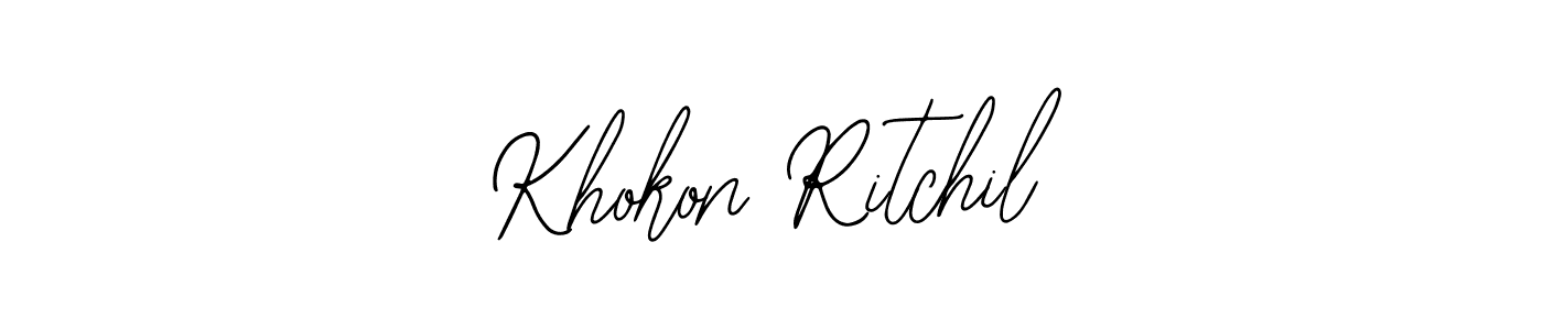 Also You can easily find your signature by using the search form. We will create Khokon Ritchil name handwritten signature images for you free of cost using Bearetta-2O07w sign style. Khokon Ritchil signature style 12 images and pictures png