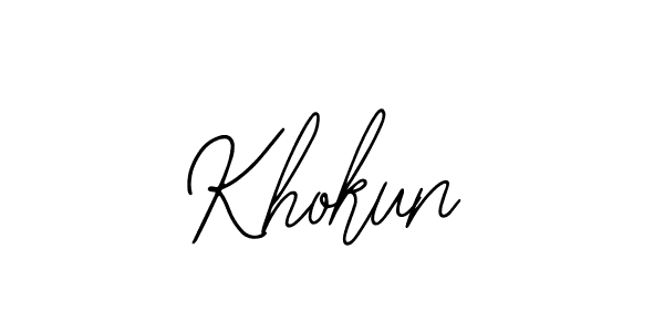How to make Khokun name signature. Use Bearetta-2O07w style for creating short signs online. This is the latest handwritten sign. Khokun signature style 12 images and pictures png