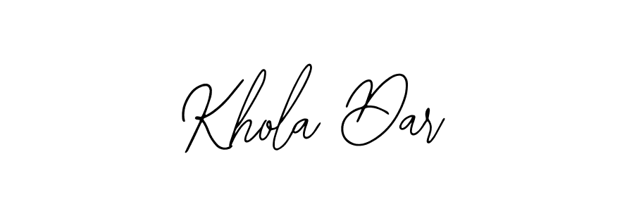 Design your own signature with our free online signature maker. With this signature software, you can create a handwritten (Bearetta-2O07w) signature for name Khola Dar. Khola Dar signature style 12 images and pictures png