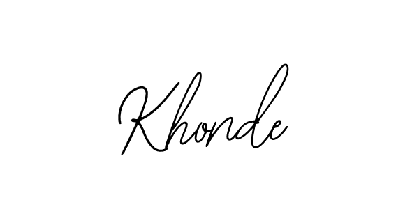 Design your own signature with our free online signature maker. With this signature software, you can create a handwritten (Bearetta-2O07w) signature for name Khonde. Khonde signature style 12 images and pictures png