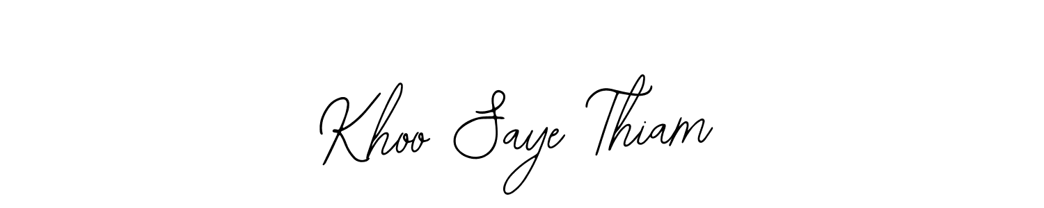 Similarly Bearetta-2O07w is the best handwritten signature design. Signature creator online .You can use it as an online autograph creator for name Khoo Saye Thiam. Khoo Saye Thiam signature style 12 images and pictures png