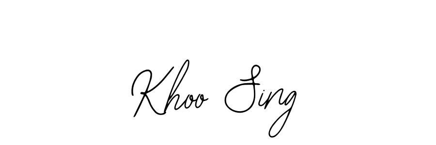 You should practise on your own different ways (Bearetta-2O07w) to write your name (Khoo Sing) in signature. don't let someone else do it for you. Khoo Sing signature style 12 images and pictures png