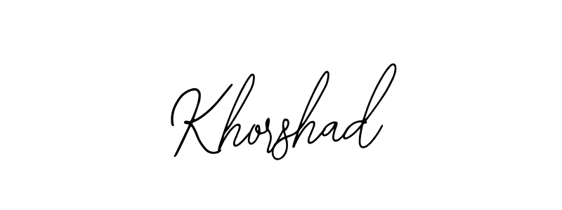 How to make Khorshad name signature. Use Bearetta-2O07w style for creating short signs online. This is the latest handwritten sign. Khorshad signature style 12 images and pictures png