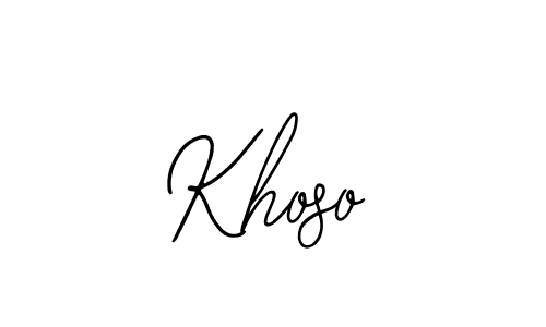 How to make Khoso name signature. Use Bearetta-2O07w style for creating short signs online. This is the latest handwritten sign. Khoso signature style 12 images and pictures png