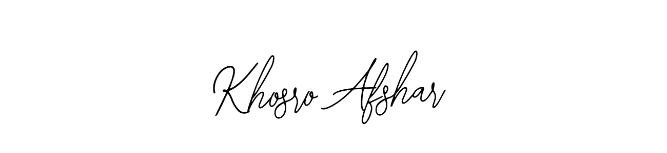 Bearetta-2O07w is a professional signature style that is perfect for those who want to add a touch of class to their signature. It is also a great choice for those who want to make their signature more unique. Get Khosro Afshar name to fancy signature for free. Khosro Afshar signature style 12 images and pictures png