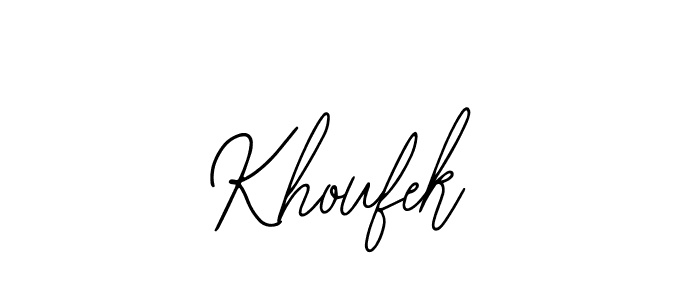 if you are searching for the best signature style for your name Khoufek. so please give up your signature search. here we have designed multiple signature styles  using Bearetta-2O07w. Khoufek signature style 12 images and pictures png