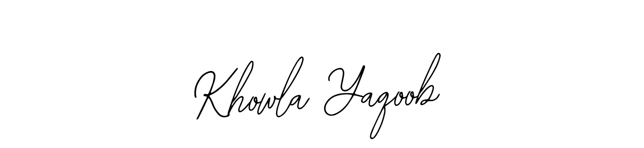 How to make Khowla Yaqoob name signature. Use Bearetta-2O07w style for creating short signs online. This is the latest handwritten sign. Khowla Yaqoob signature style 12 images and pictures png