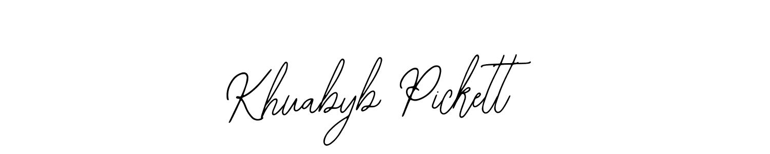 The best way (Bearetta-2O07w) to make a short signature is to pick only two or three words in your name. The name Khuabyb Pickett include a total of six letters. For converting this name. Khuabyb Pickett signature style 12 images and pictures png